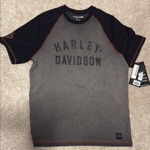 Harley-Davidson Gray and Black Short Sleeve Tees